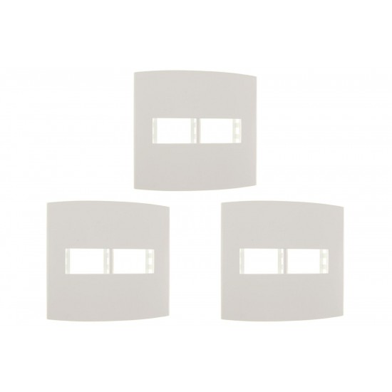Kit C/3 - Espelho Placa Peesa Alfa P1522 4X4 2Modulo Branco