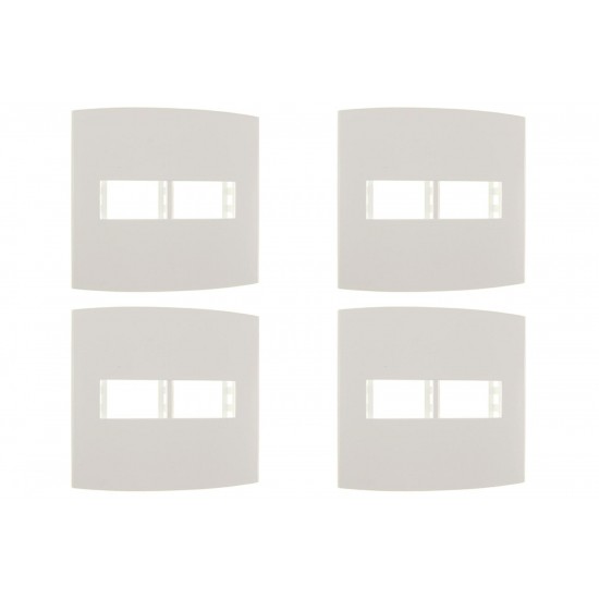 Kit C/4 - Espelho Placa Peesa Alfa P1522 4X4 2Modulo Branco