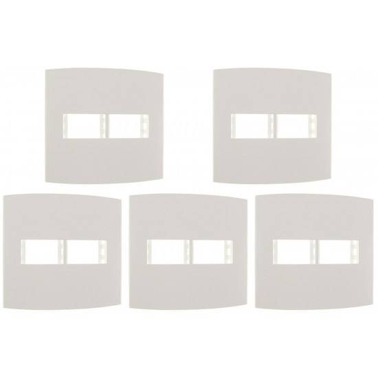 Kit C/5 - Espelho Placa Peesa Alfa P1522 4X4 2Modulo Branco Kit C/5 - Espelho Placa Peesa Alfa P1522 4X4 2Modulo Branco