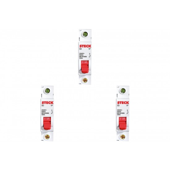 Kit C/3 - Disjuntor Steck Din Unipolar 32A Sd61 3Ka