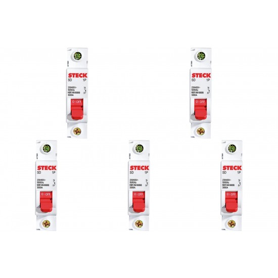 Kit C/5 - Disjuntor Steck Din Unipolar 32A Sd61 3Ka