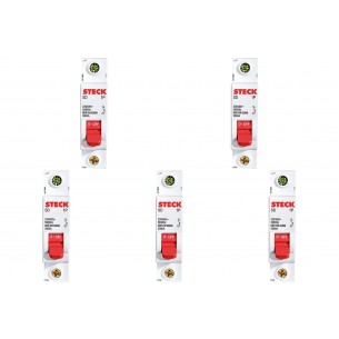 Kit C/5 - Disjuntor Steck Din Unipolar 40A Sd61 3Ka