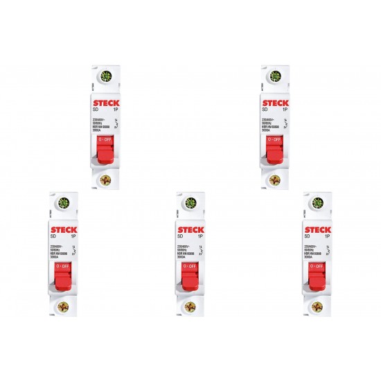 Kit C/5 - Disjuntor Steck Din Unipolar 40A Sd61 3Ka