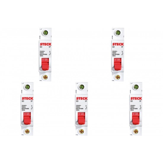 Kit C/5 - Disjuntor Steck Din Unipolar 63A Sd61 3Ka