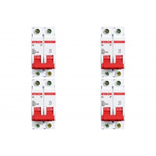 Kit C/4 - Disjuntor Steck Din Bipolar 06A Sd62 3Ka