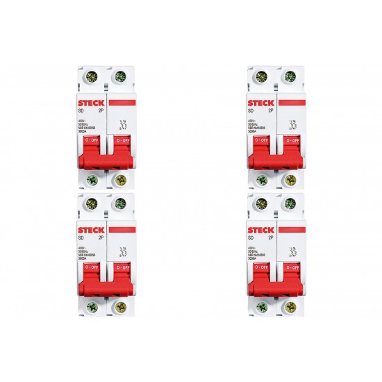 Kit C/4 - Disjuntor Steck Din Bipolar 06A Sd62 3Ka Kit C/4 - Disjuntor Steck Din Bipolar 06A Sd62 3Ka