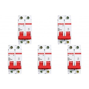 Kit C/5 - Disjuntor Steck Din Bipolar 20A Sd62 3Ka