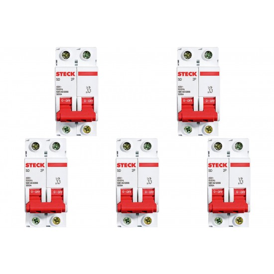 Kit C/5 - Disjuntor Steck Din Bipolar 20A Sd62 3Ka