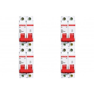 Kit C/4 - Disjuntor Steck Din Bipolar 25A Sd62 3Ka