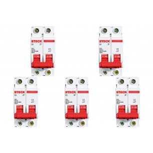 Kit C/5 - Disjuntor Steck Din Bipolar 32A Sd62 3Ka