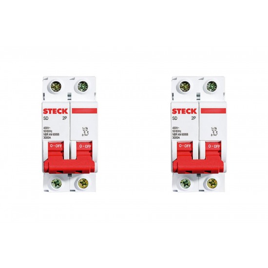 Kit C/2 - Disjuntor Steck Din Bipolar 50A Sd62 3Ka