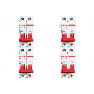 Kit C/4 - Disjuntor Steck Din Bipolar 50A Sd62 3Ka