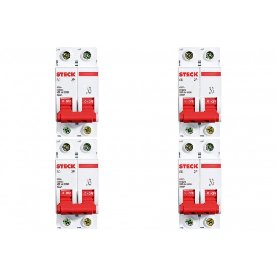 Kit C/4 - Disjuntor Steck Din Bipolar 50A Sd62 3Ka Kit C/4 - Disjuntor Steck Din Bipolar 50A Sd62 3Ka