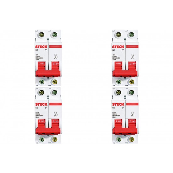 Kit C/4 - Disjuntor Steck Din Bipolar 63A Sd62 3Ka Kit C/4 - Disjuntor Steck Din Bipolar 63A Sd62 3Ka