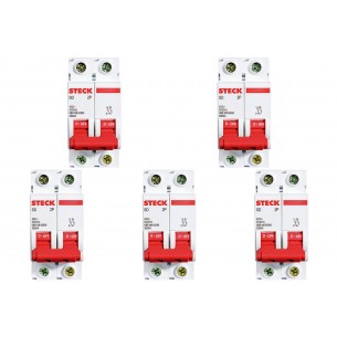 Kit C/5 - Disjuntor Steck Din Bipolar 80A Sd2 10Ka