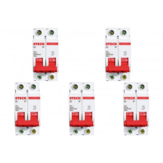 Kit C/5 - Disjuntor Steck Din Bipolar 80A Sd2 10Ka