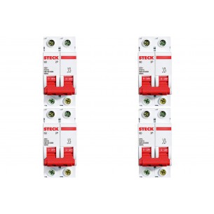 Kit C/4 - Disjuntor Steck Din Bipolar 100A Sd2 10Ka