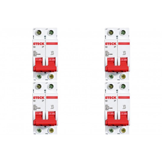 Kit C/4 - Disjuntor Steck Din Bipolar 100A Sd2 10Ka Kit C/4 - Disjuntor Steck Din Bipolar 100A Sd2 10Ka