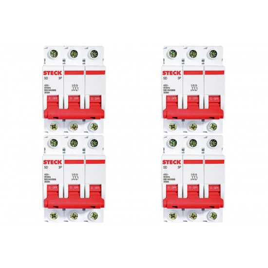 Kit C/4 - Disjuntor Steck Din Tripolar 16A Sd63 3Ka Kit C/4 - Disjuntor Steck Din Tripolar 16A Sd63 3Ka