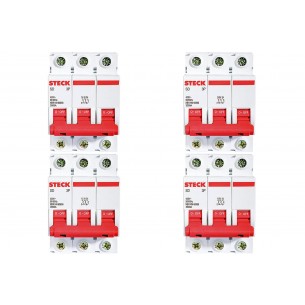 Kit C/4 - Disjuntor Steck Din Tripolar 20A Sd63 3Ka