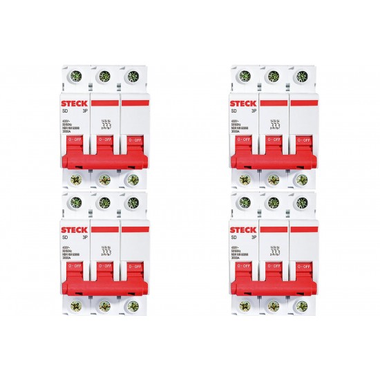 Kit C/4 - Disjuntor Steck Din Tripolar 25A Sd63 3Ka Kit C/4 - Disjuntor Steck Din Tripolar 25A Sd63 3Ka