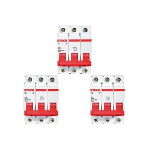 Kit C/3 - Disjuntor Steck Din Tripolar 32A Sd63 3Ka