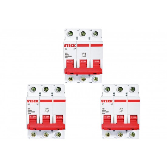 Kit C/3 - Disjuntor Steck Din Tripolar 32A Sd63 3Ka