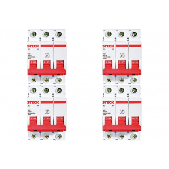 Kit C/4 - Disjuntor Steck Din Tripolar 32A Sd63 3Ka Kit C/4 - Disjuntor Steck Din Tripolar 32A Sd63 3Ka