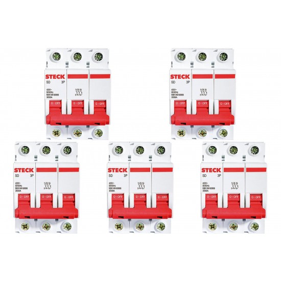 Kit C/5 - Disjuntor Steck Din Tripolar 32A Sd63 3Ka