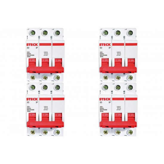 Kit C/4 - Disjuntor Steck Din Tripolar 40A Sd63 3Ka Kit C/4 - Disjuntor Steck Din Tripolar 40A Sd63 3Ka