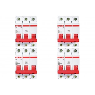 Kit C/4 - Disjuntor Steck Din Tripolar 63A Sd63 3Ka