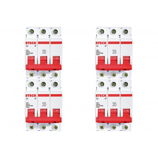 Kit C/4 - Disjuntor Steck Din Tripolar 80A Sd3 10Ka