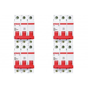 Kit C/4 - Disjuntor Steck Din Tripolar 100A Sd3 10Ka