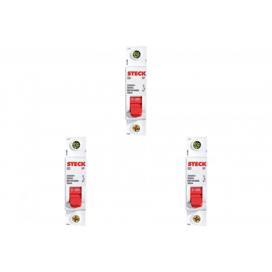 Kit C/3 - Disjuntor Steck Din Unipolar 06A Sd61 3Ka