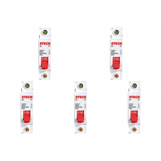 Kit C/5 - Disjuntor Steck Din Unipolar 06A Sd61 3Ka