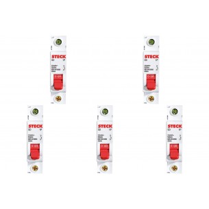 Kit C/5 - Disjuntor Steck Din Unipolar 10A Sd61 3Ka