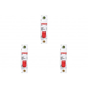 Kit C/3 - Disjuntor Steck Din Unipolar 16A Sd61 3Ka