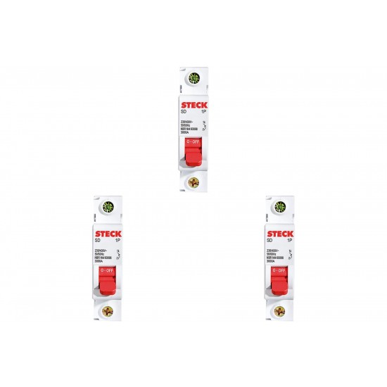 Kit C/3 - Disjuntor Steck Din Unipolar 16A Sd61 3Ka