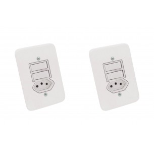 Kit C/2 - Conjunto Radial Pollar 1901111 2Pp 1Tomada 10A