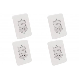 Kit C/4 - Conjunto Radial Pollar 1901111 2Pp 1Tomada 10A