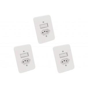 Kit C/3 - Conjunto Radial Pollar 1901112 1P 1Tomada 10A