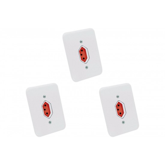 Kit C/3 - Conjunto Radial Pollar 1901376 1Tomada 20A Verm...