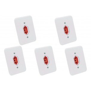 Kit C/5 - Conjunto Radial Pollar 1901376 1Tomada 20A Verm...