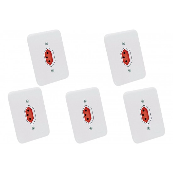 Kit C/5 - Conjunto Radial Pollar 1901376 1Tomada 20A Verm...