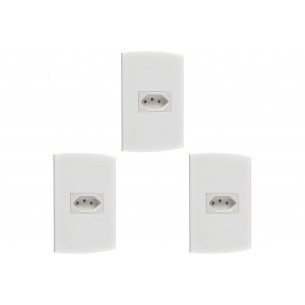 Kit C/3 - Conjunto Peesa Alfa 1541 1Tomada 10A Branco