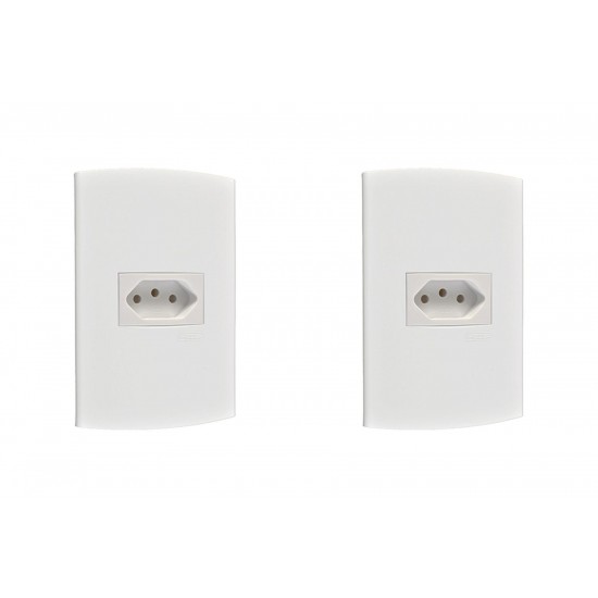 Kit C/2 - Conjunto Peesa Alfa 1545 1Tomada 20A Branco