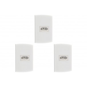 Kit C/3 - Conjunto Peesa Alfa 1545 1Tomada 20A Branco