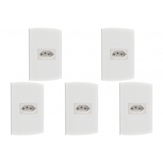 Kit C/5 - Conjunto Peesa Alfa 1545 1Tomada 20A Branco Kit C/5 - Conjunto Peesa Alfa 1545 1Tomada 20A Branco