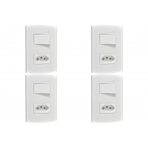Kit C/4 - Conjunto Peesa Alfa 1543B 1 Interruptor Par.Tomada  ..