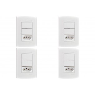 Kit C/4 - Conjunto Peesa Alfa 1548A 2 interruptores Sim.T...